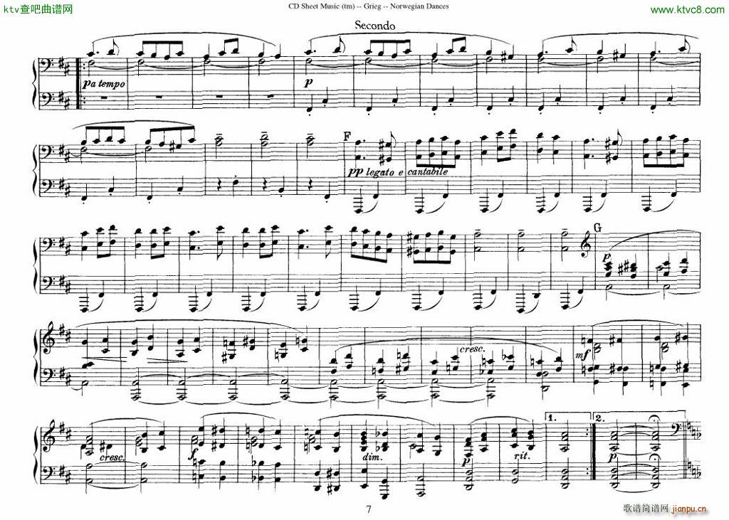 Grieg Norwegian Dance Op 35 1 4 Duet(����V)7