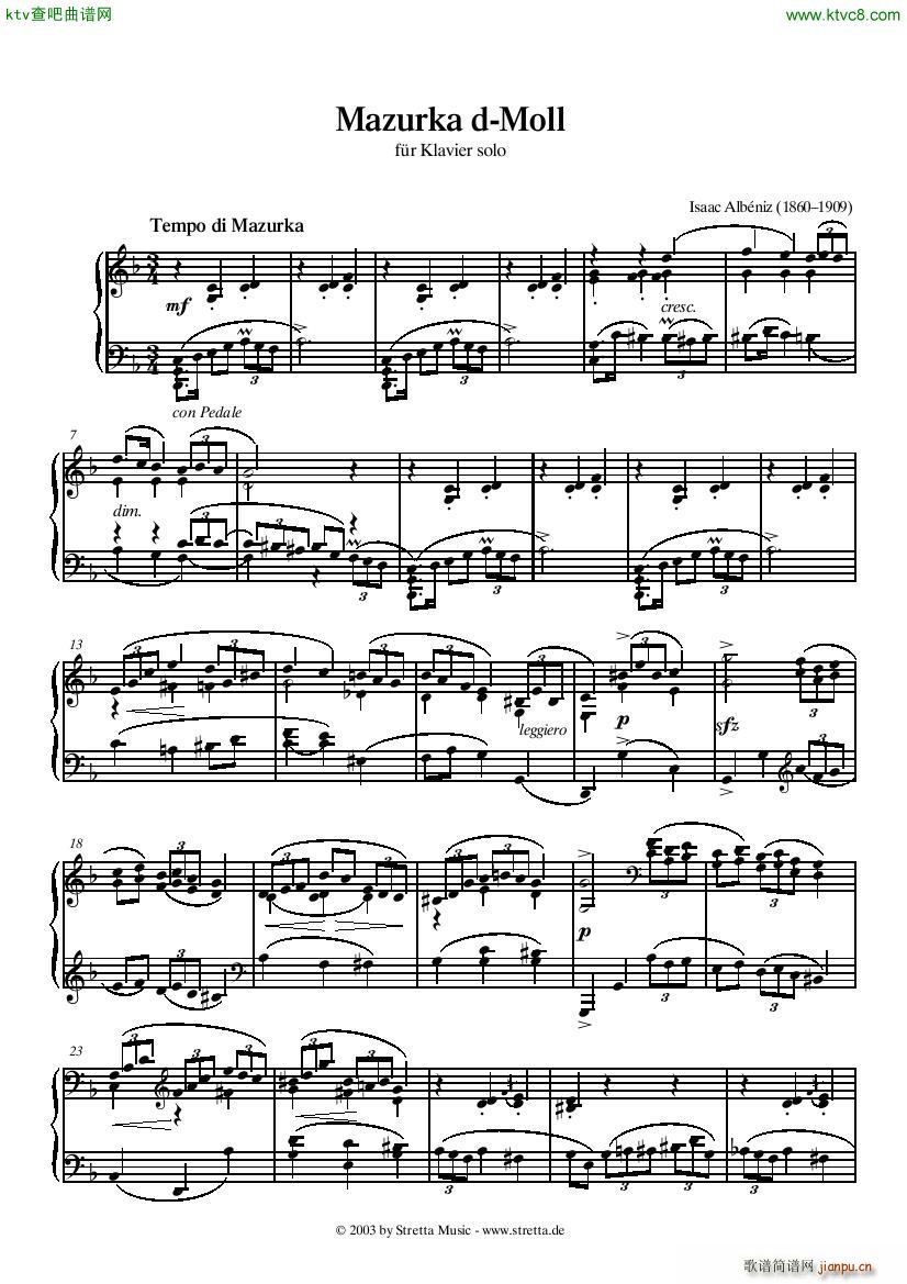 Albeniz Mazurka d Moll(����V)1