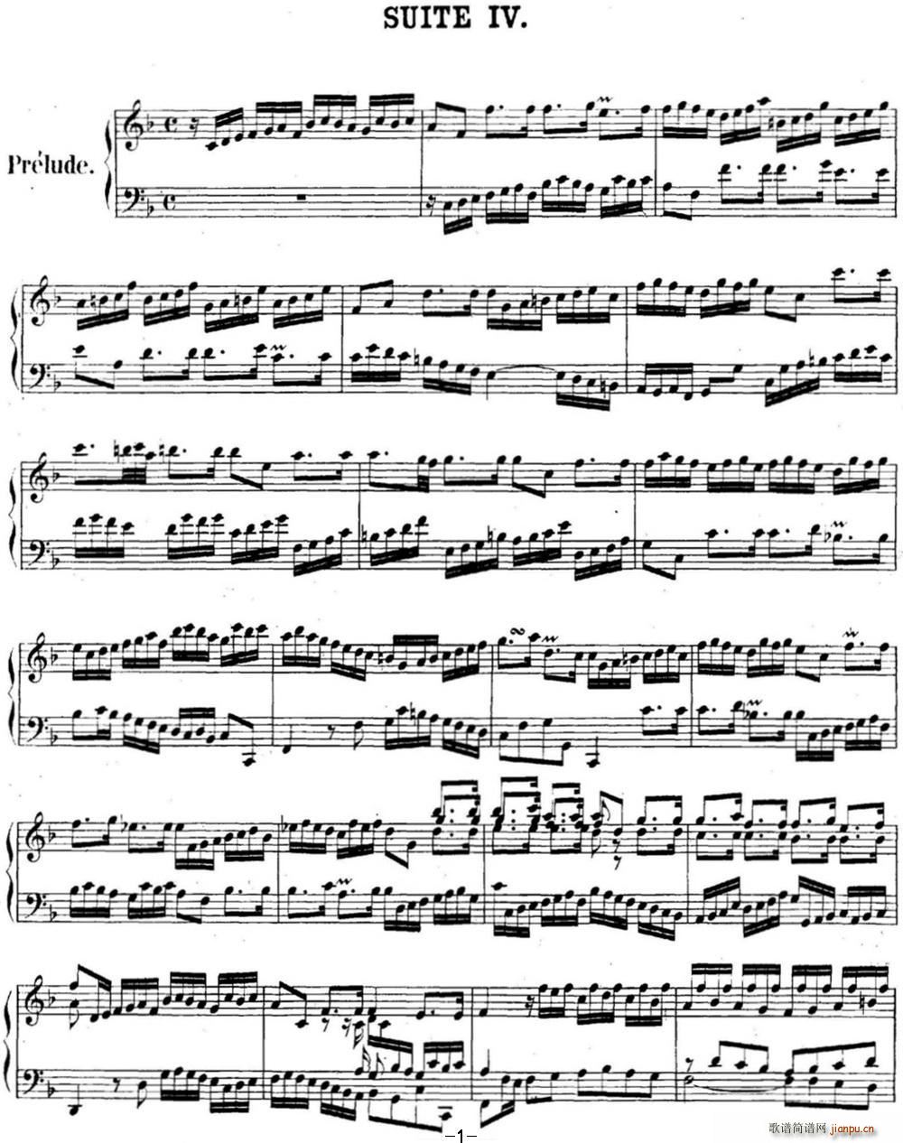Ӣ���M��No 4 �ͺ� F���{ 4th Suite BWV 809(����V)1