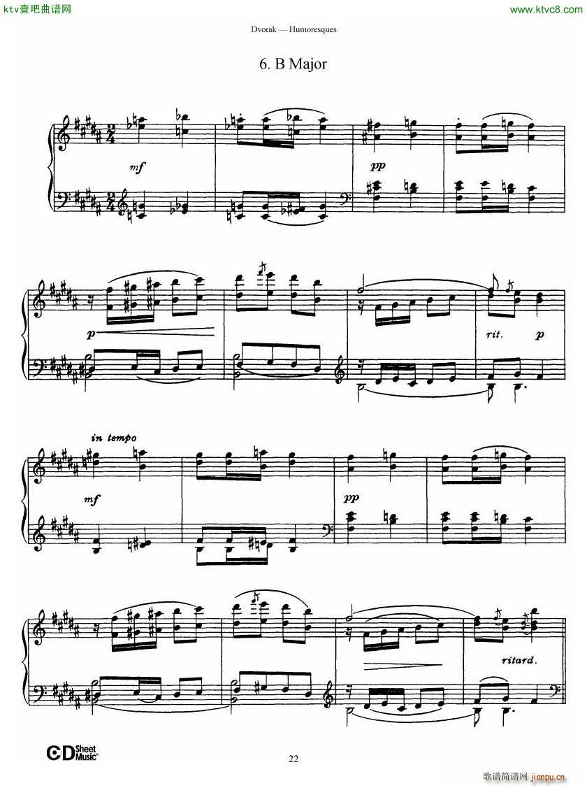 Dvor��k op 101 8 Humoresques(����V)22
