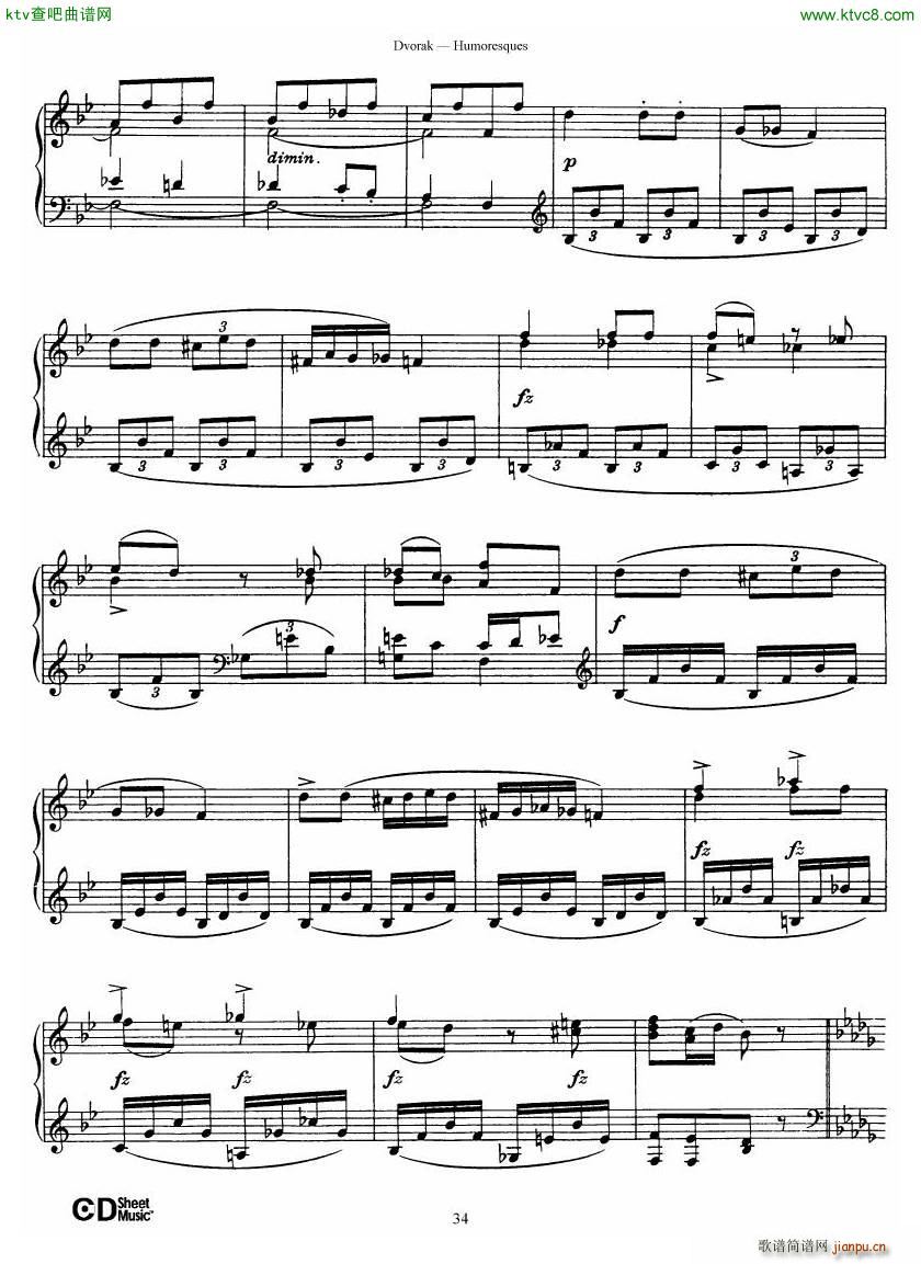 Dvor��k op 101 8 Humoresques(����V)34