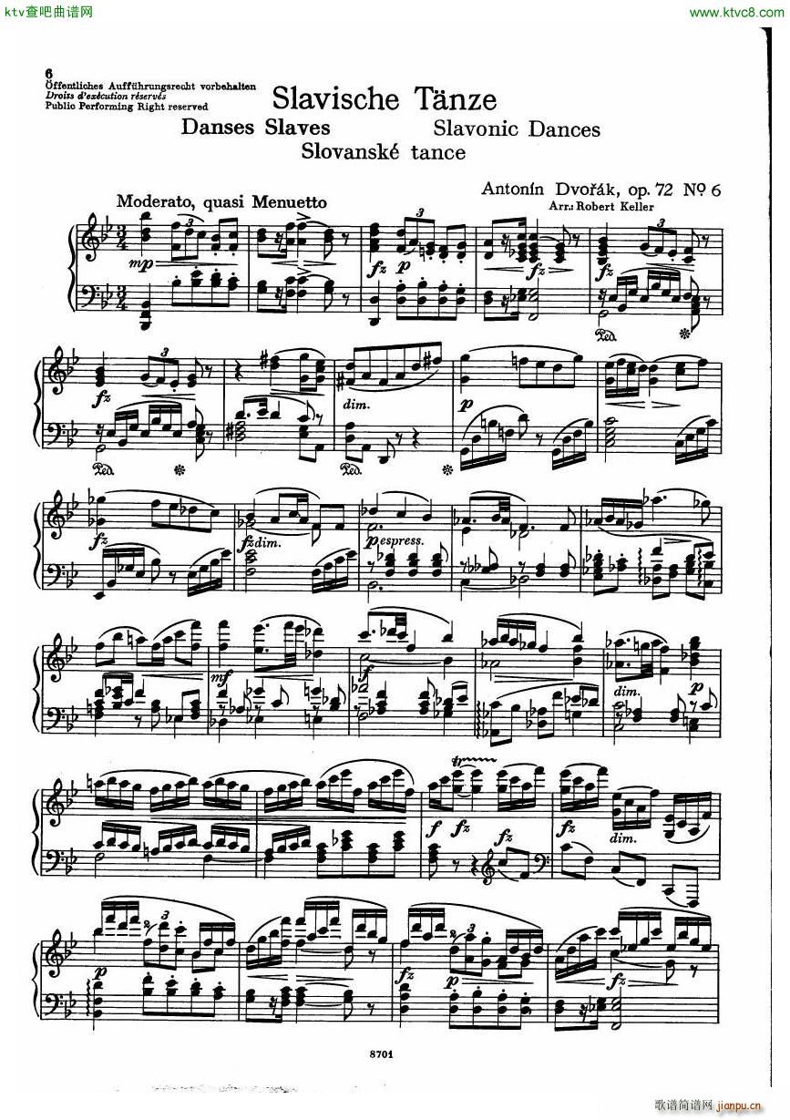 Dvorak Arr Keller Slavonic Dances Op72 Book2(����V)5