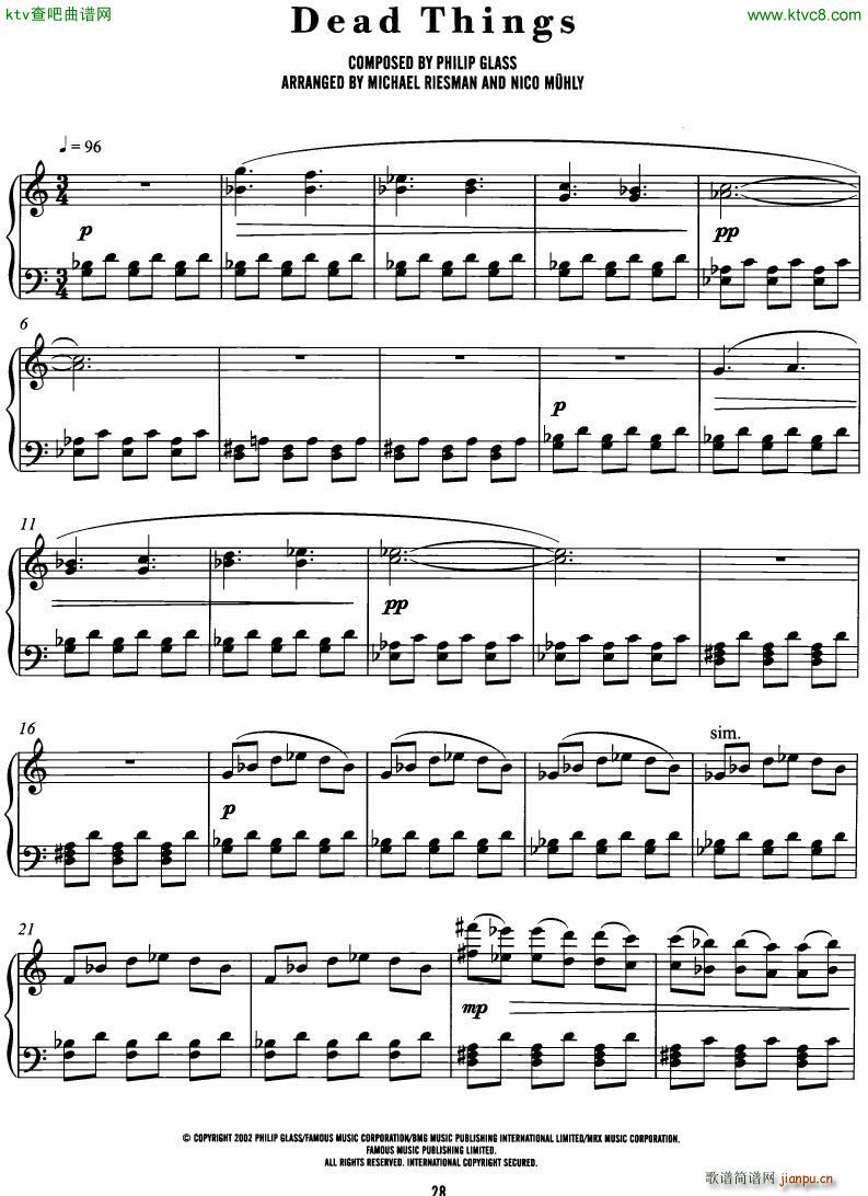 Philip Glass The Hours complete book(����V)25