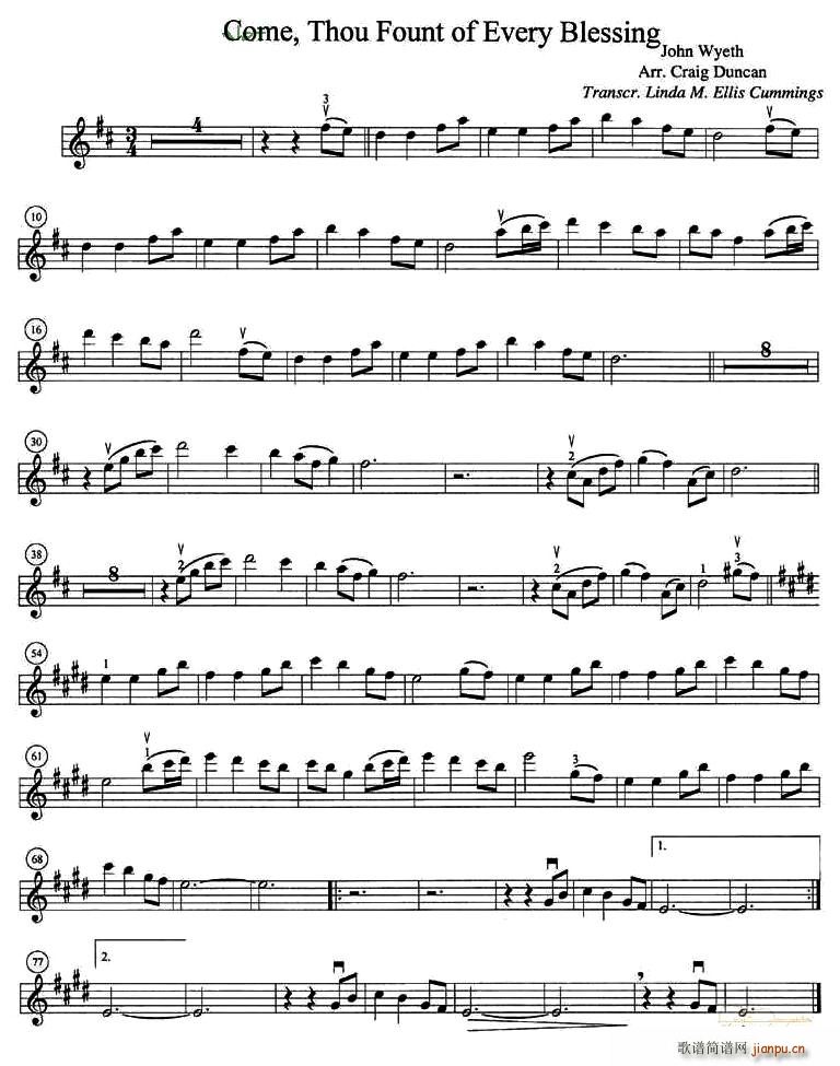 Come��Thou Fount of Every Blessing(ʮ�ּ�����)1