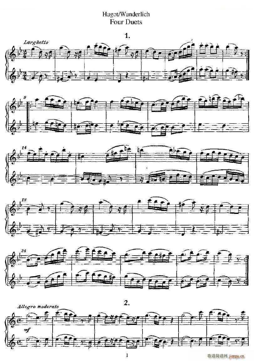 Hugot Wunderlich Four Duets ���׶����� �~��(���V)1