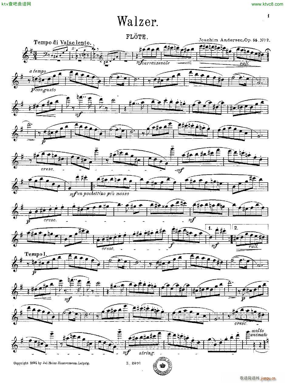 Andersen op 55 Acht Vortragsst��cke fl pno(����V)12