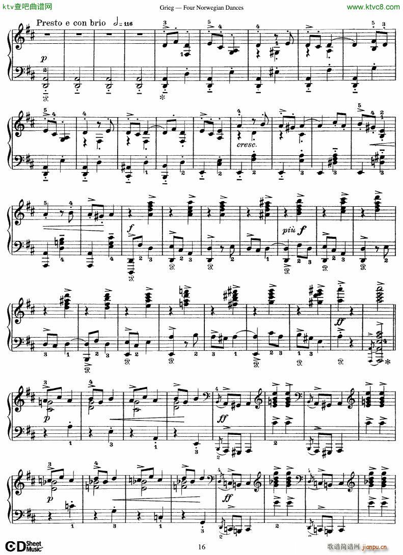Grieg Four Norwegian Dances(����V)16