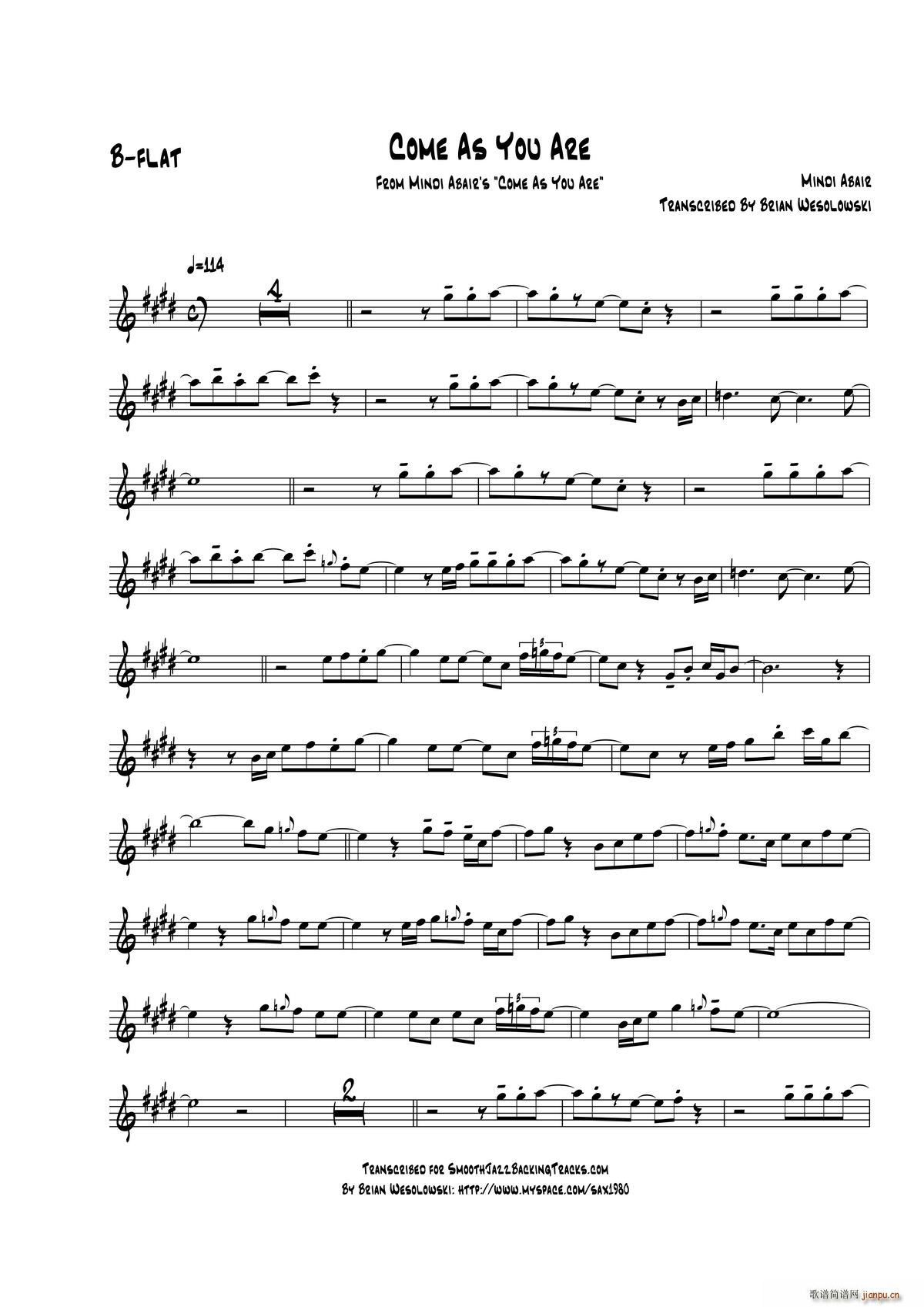 Come As You Are B FLAT �������_��˹(ʮ�ּ�����)1