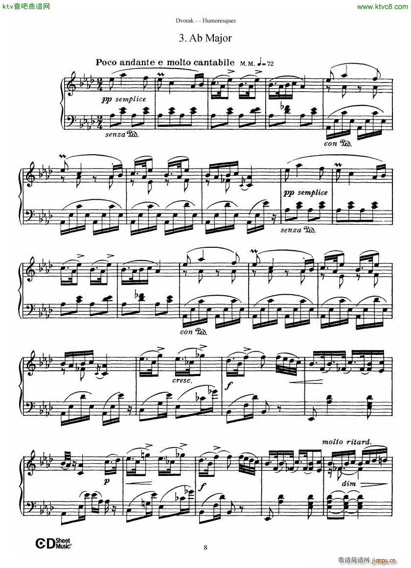 Dvor��k op 101 8 Humoresques(����V)8