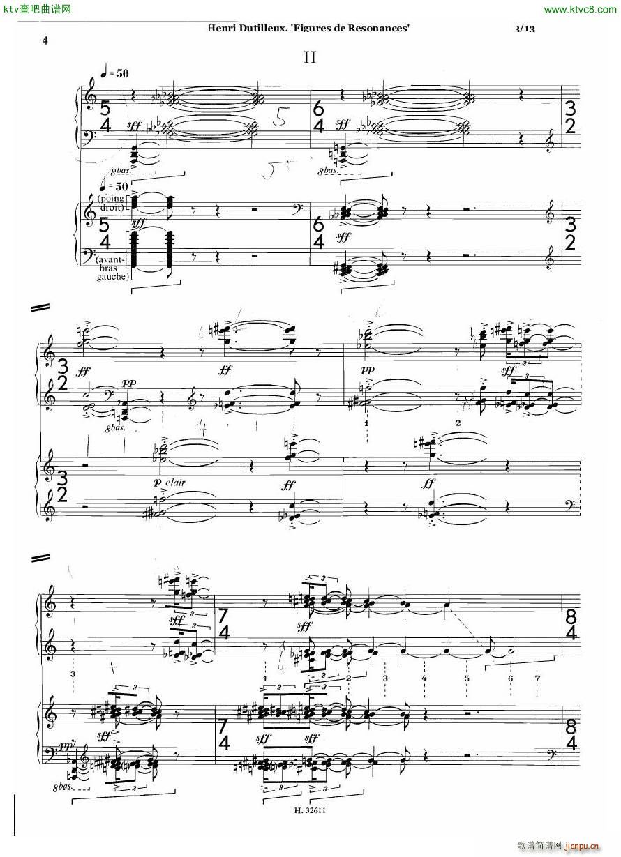 Dutilleux Figures de R��sonances for Two Pianos(����V)3
