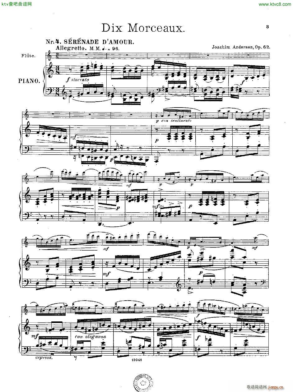 Andersen op 62 Dix Morceaux fl pno(����V)25