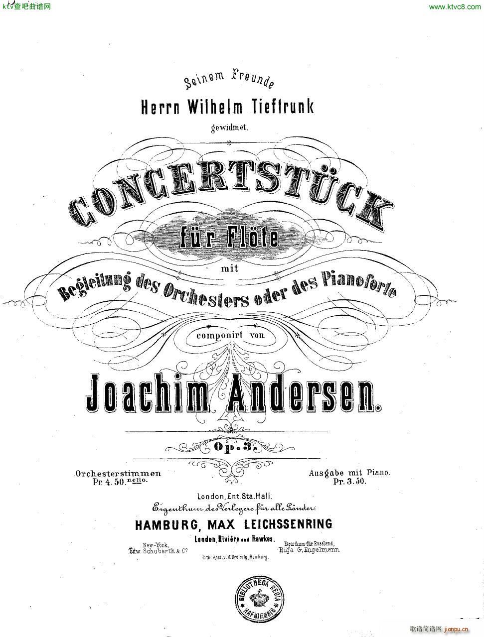 Andersen op 3 Concertst ck fl part only(����V)1