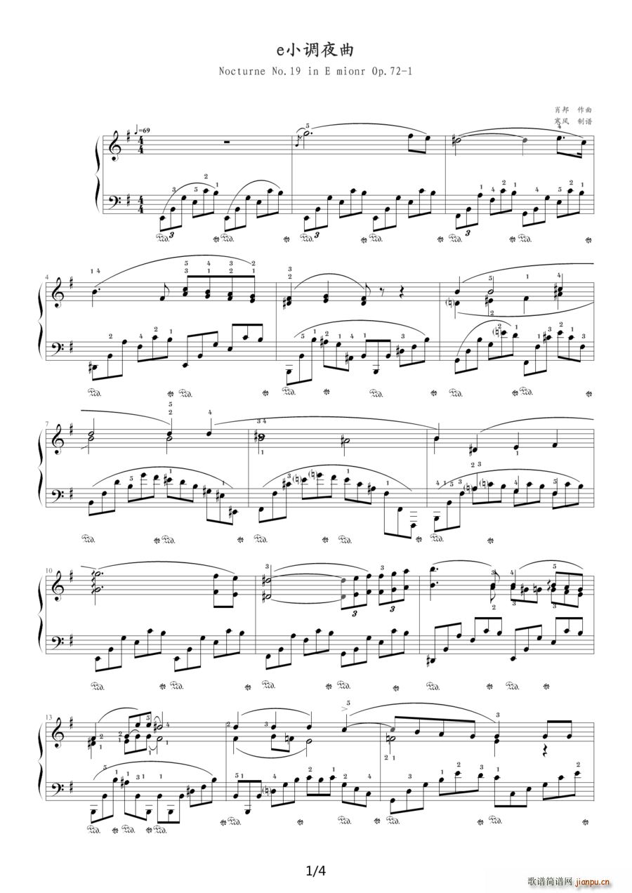 eС�{ҹ�� Op 72 No 1 Ф���19̖ҹ��(����V)1