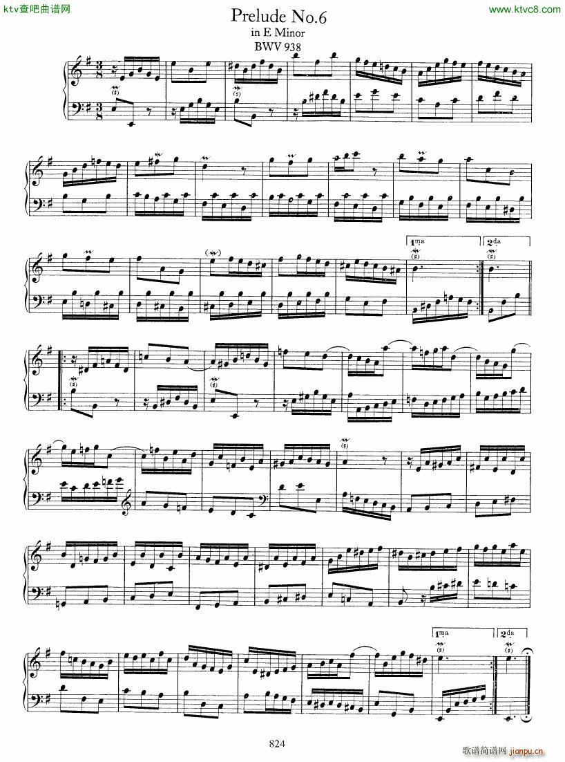 Bach JS BWV 933 938 6 Preludes(����V)7