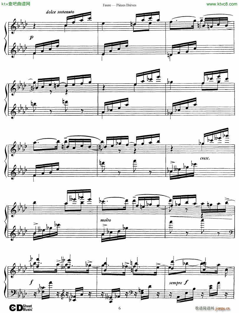 Faure 8 Pieces Breves Op 84(����V)6