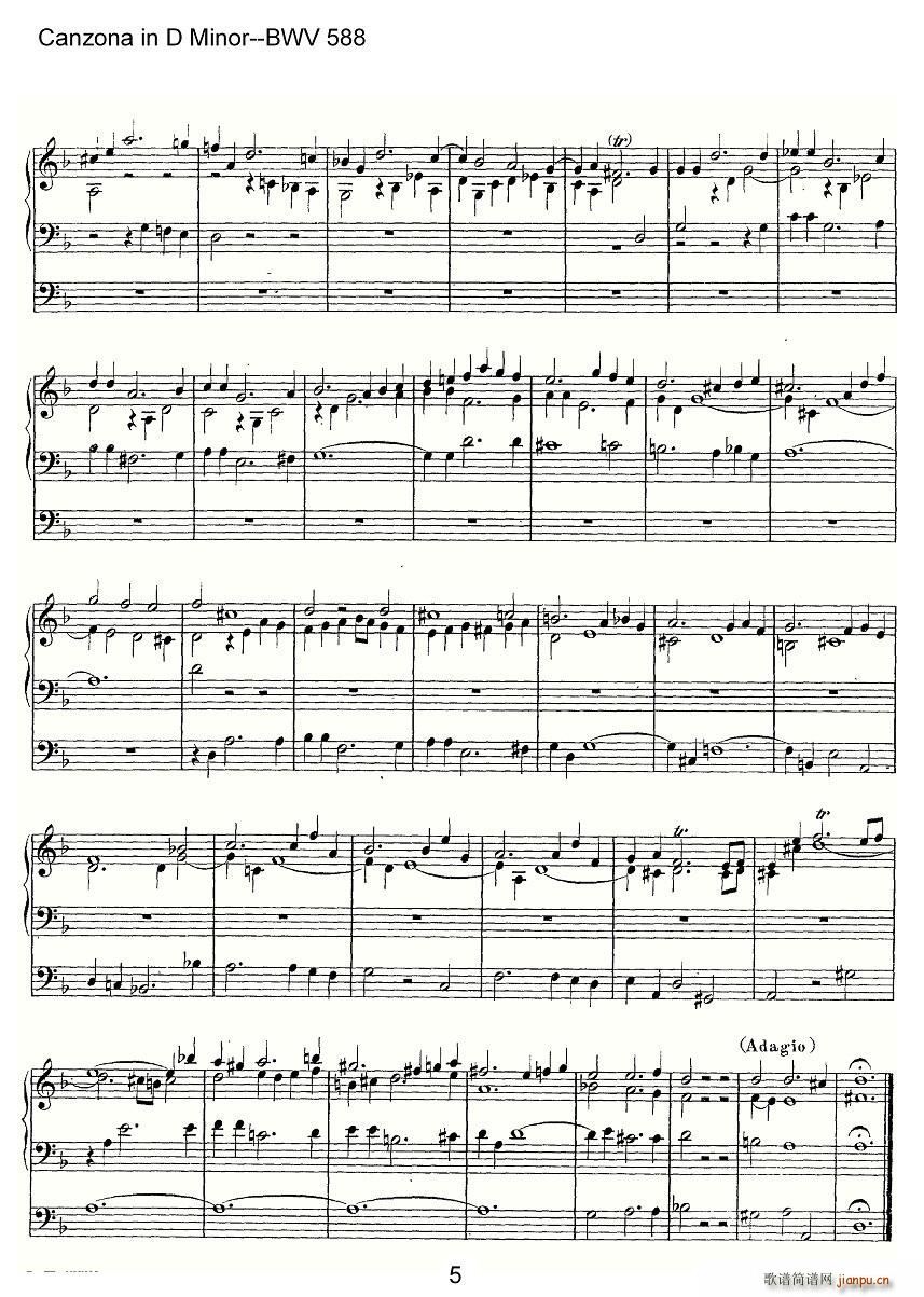 Canzona in D Minor BWV 588 ���L(f��ng)���V(ʮ�ּ�����)5