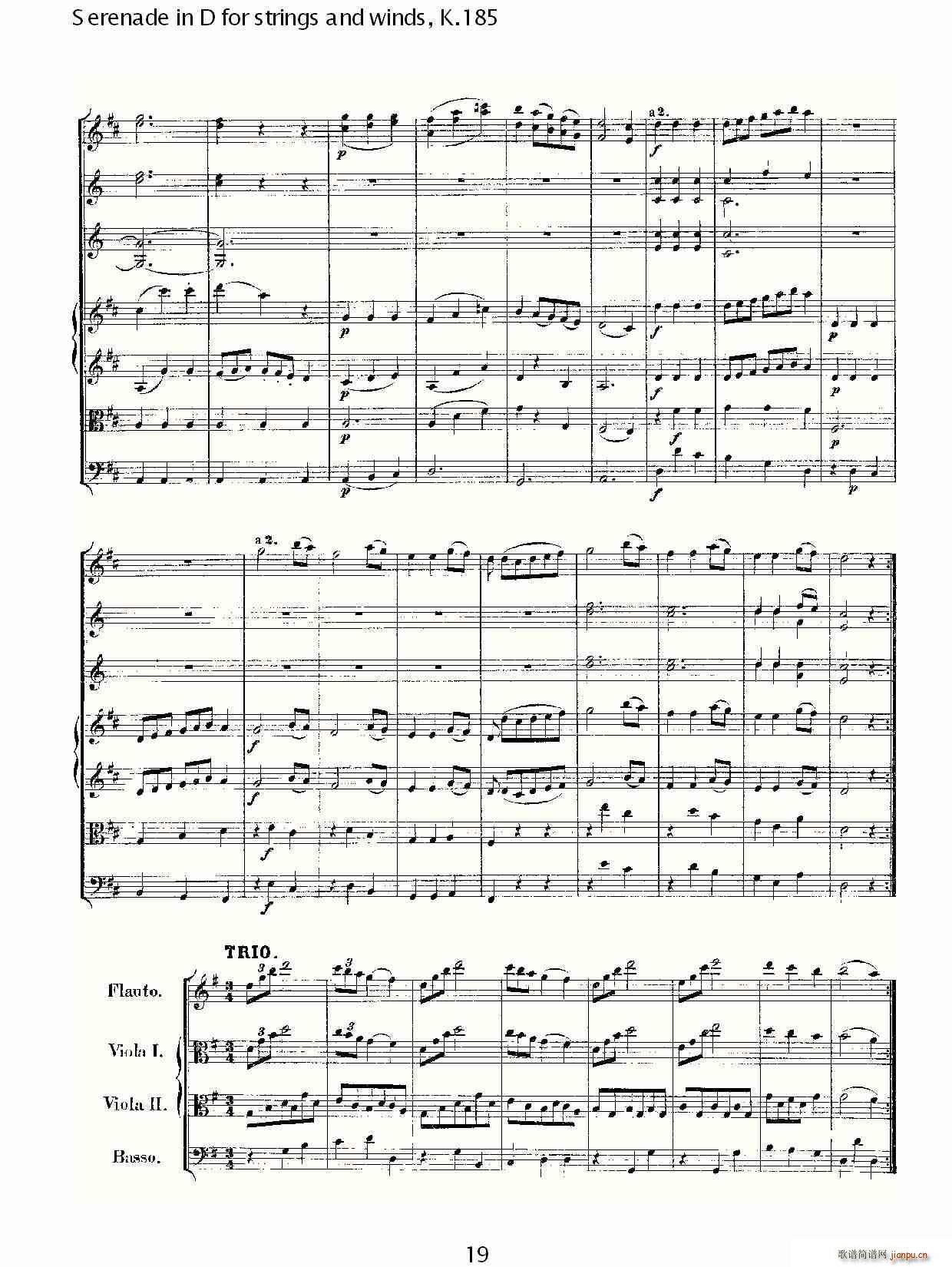 Serenade in D for strings and winds, K.185(ʮ�ּ�����)19
