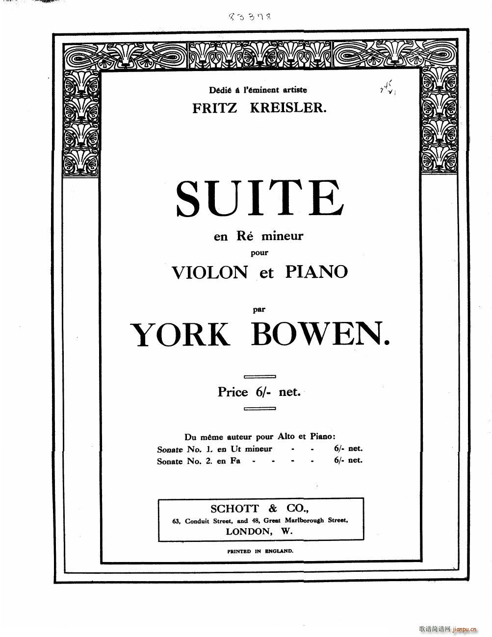 Bowen Suite for violin and piano violin part(����V)1