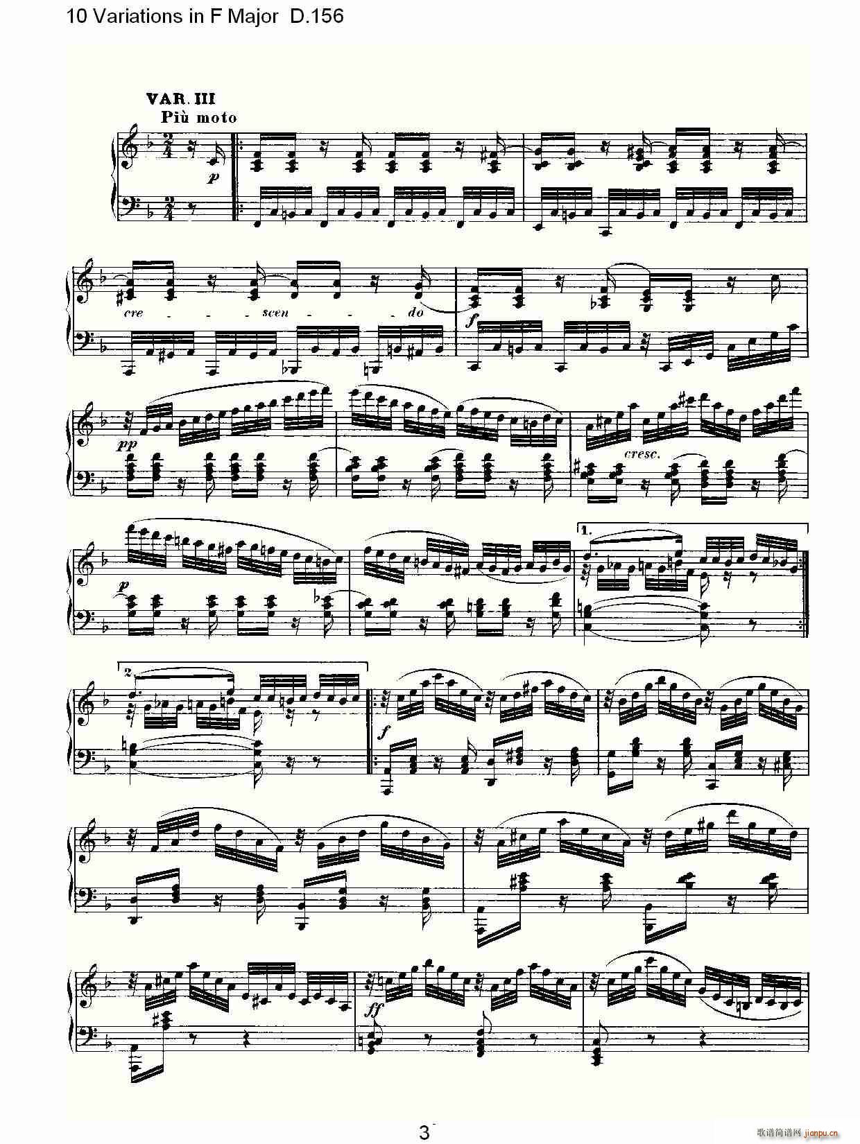 10 Variations in F Major D.156(ʮ�ּ�����)3