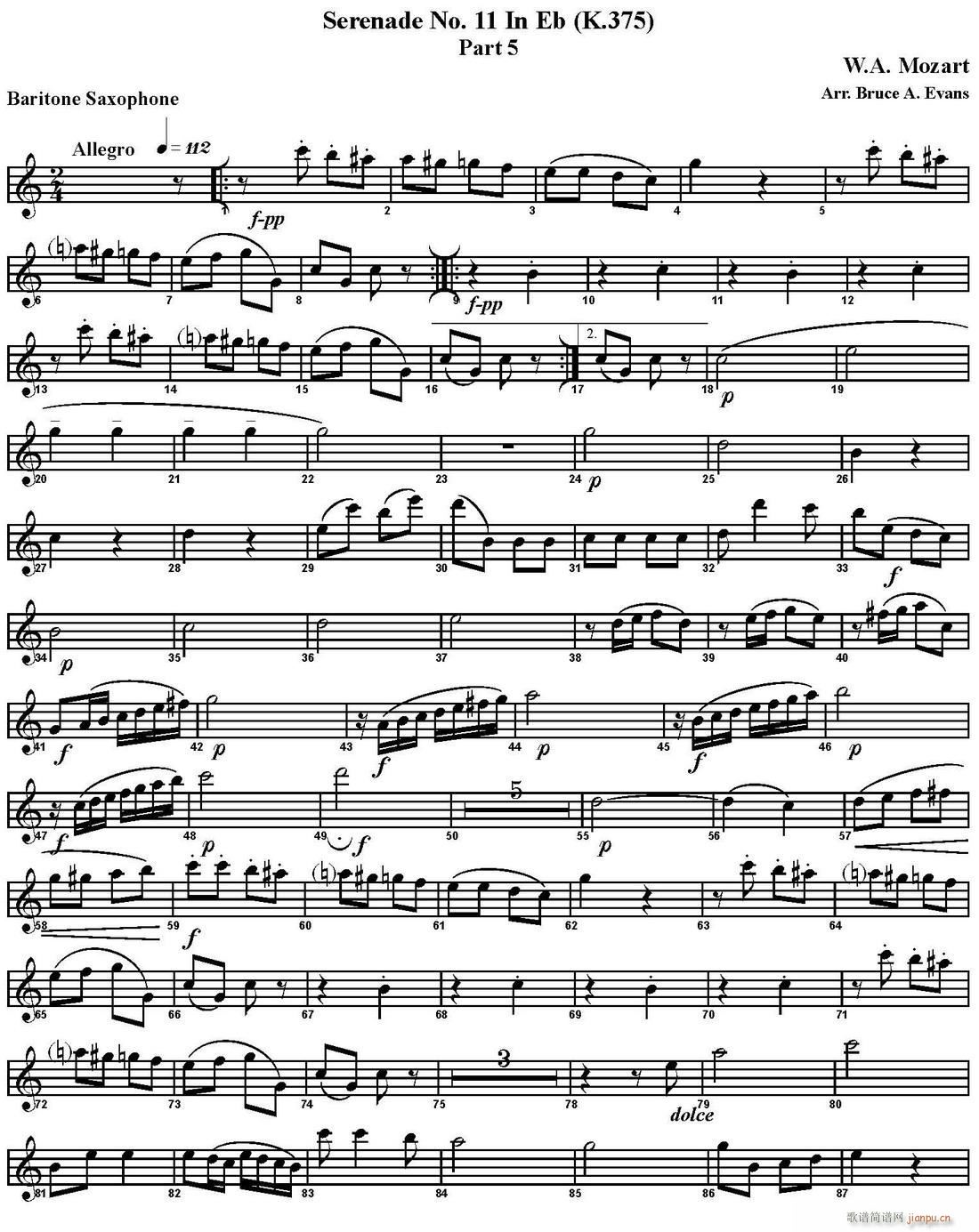 SERENADE No 11 in Eb K 375 Part 5 ������ �ϵ����_��˹(���V)1