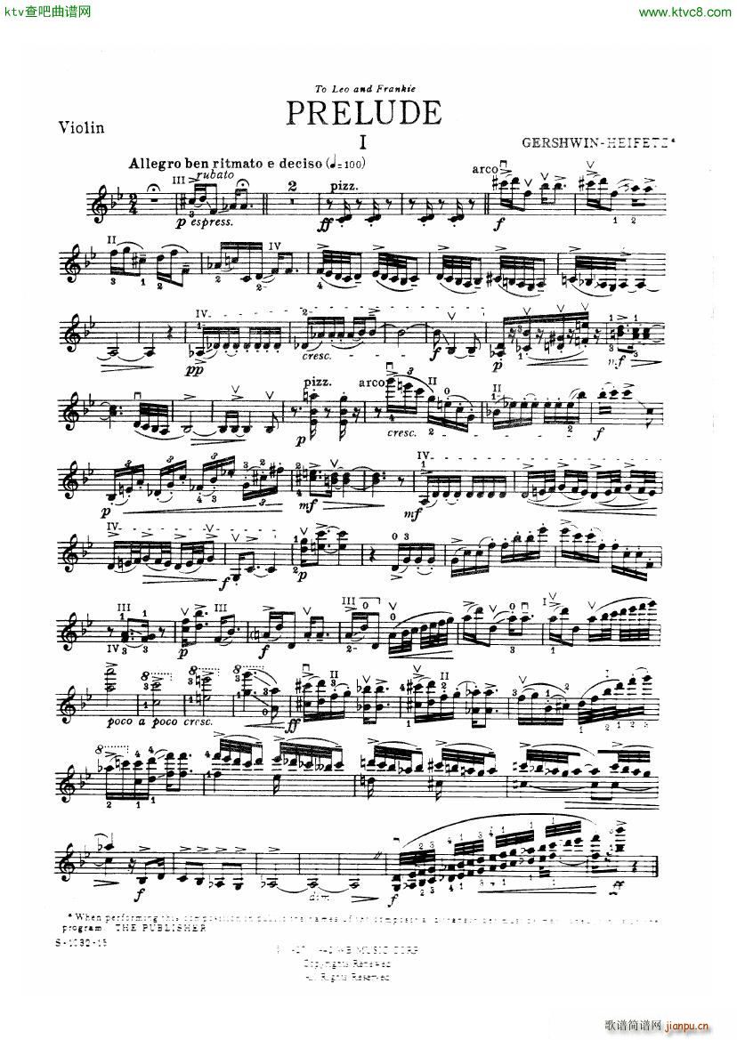 Gershwin Heifetz Preludes(����V)1