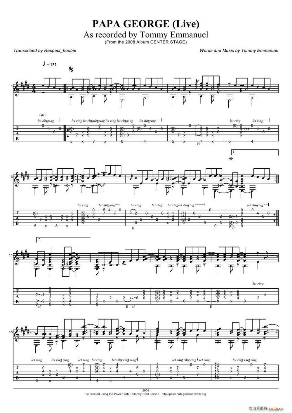 tommy emmanuel papa george version ָ������(�����V)1