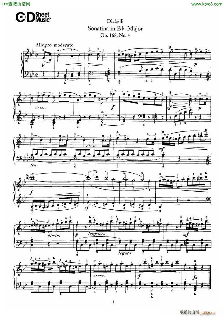 Diabelli Sonatinas Op 168 No 1 7 34P(����V)13