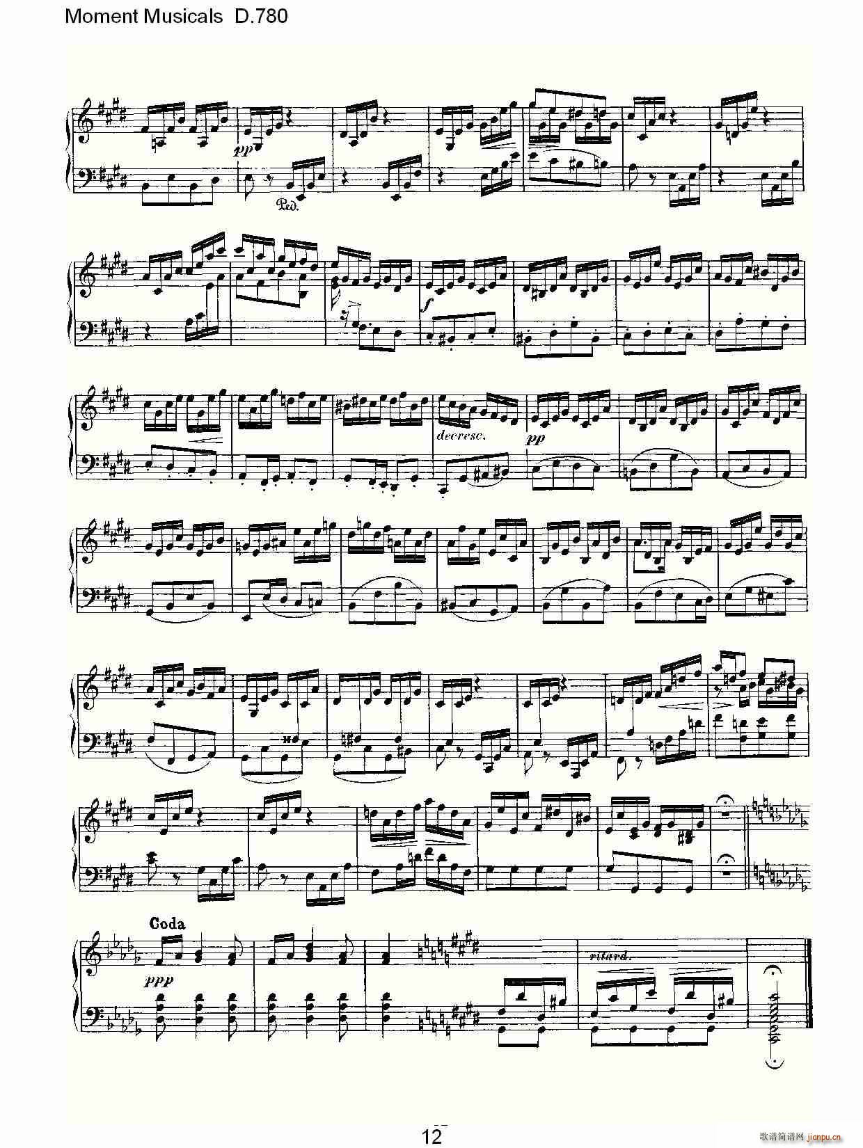 Moment Musicals D.780(ʮ�ּ�����)12