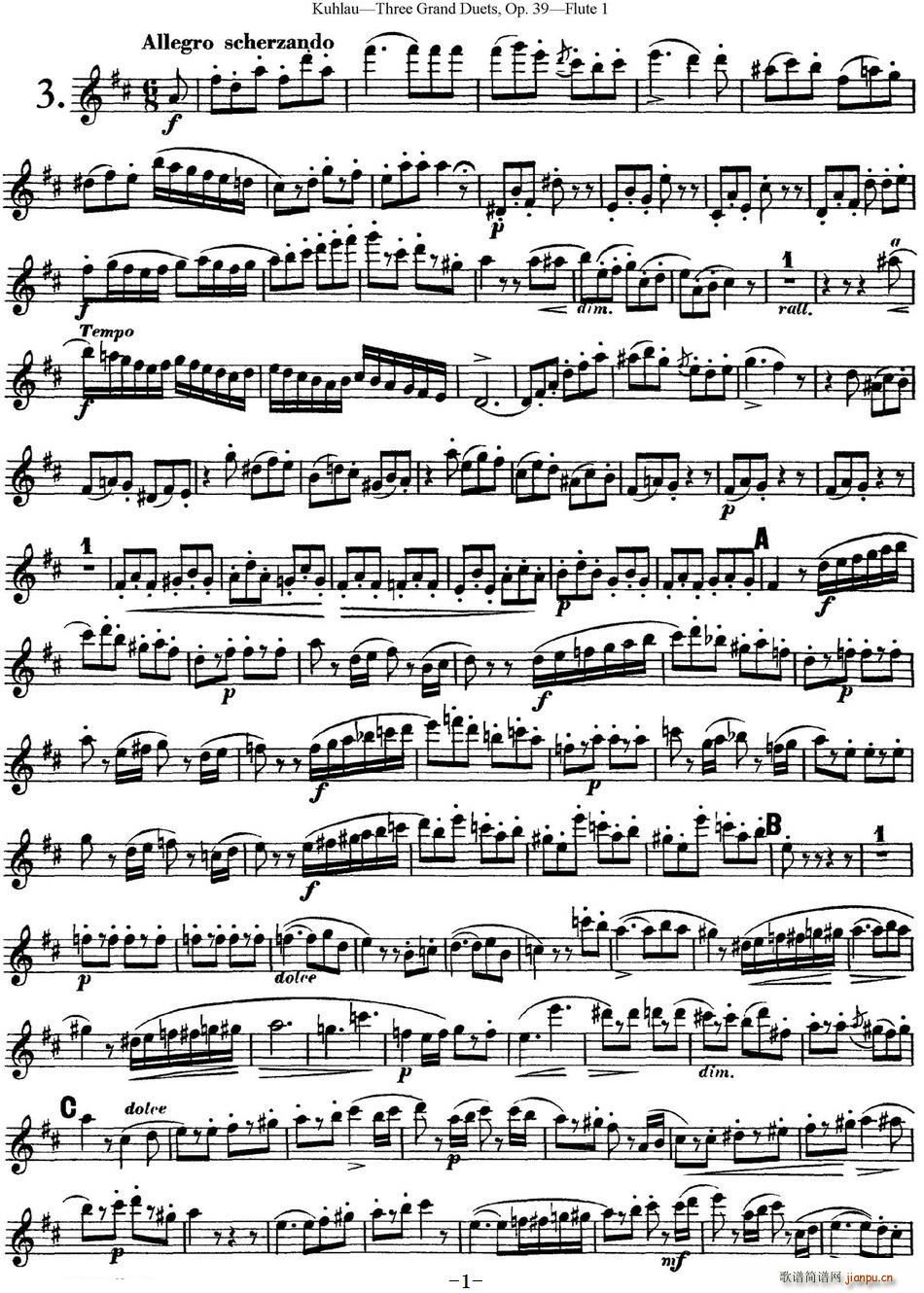 ����L(ch��ng)�Ѷ����������Op 39 Flute 1 No 3(�Ѻ��V)1