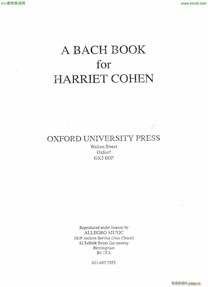 Bach JS A transcription book for Harriet Cohen(����V)1