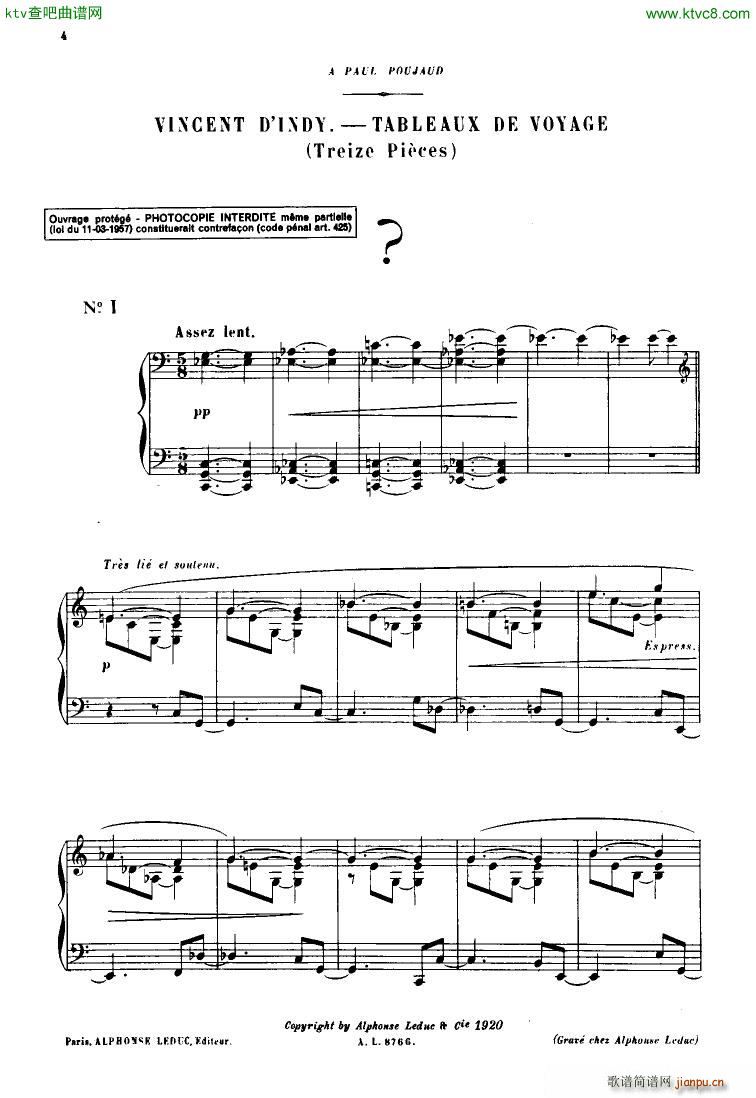 d indy Tableaux de Voyage Op 33(����V)1