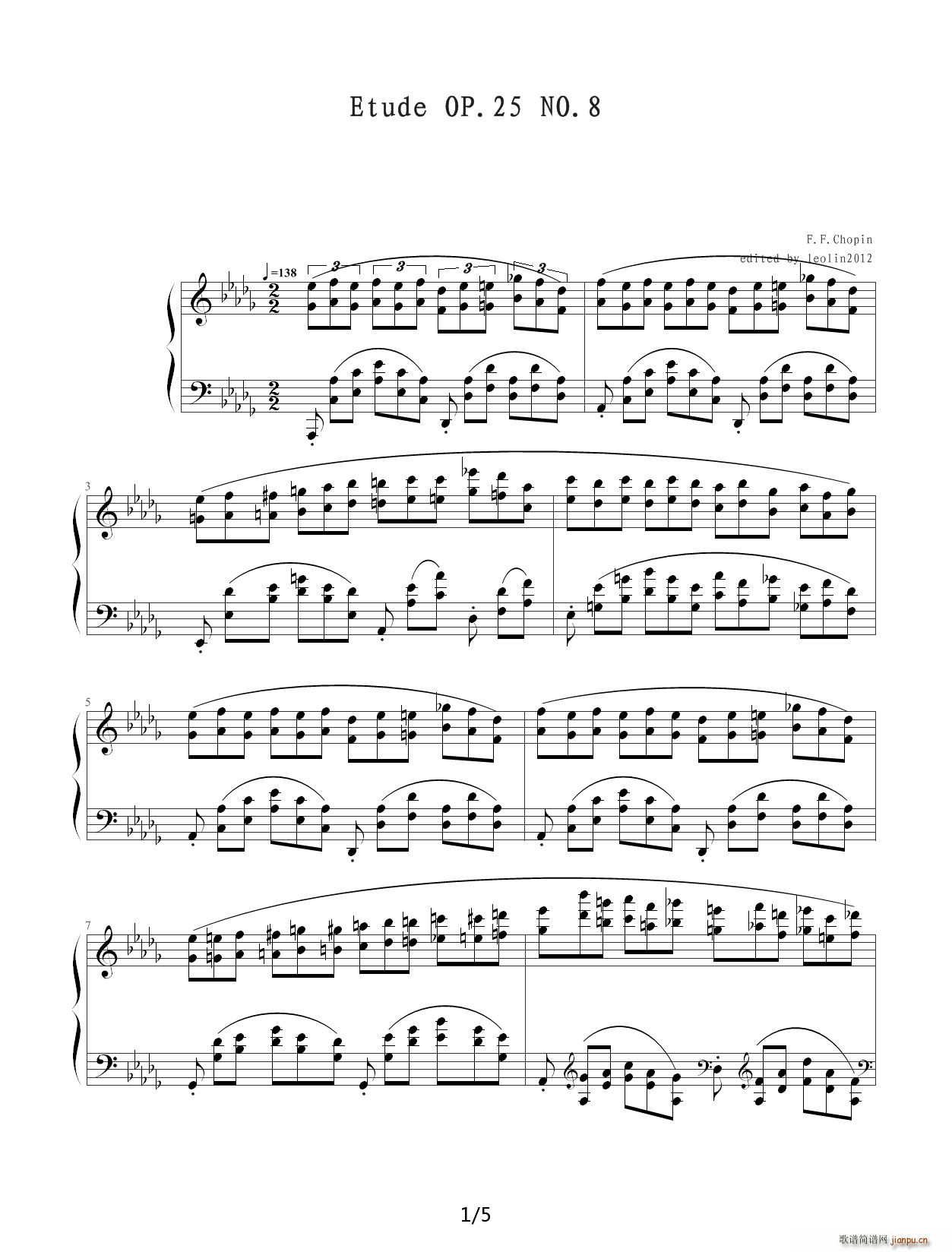 Chopin Ф�� ������ Op 25 No 8 Ϫ�� ��D�{(����V)1