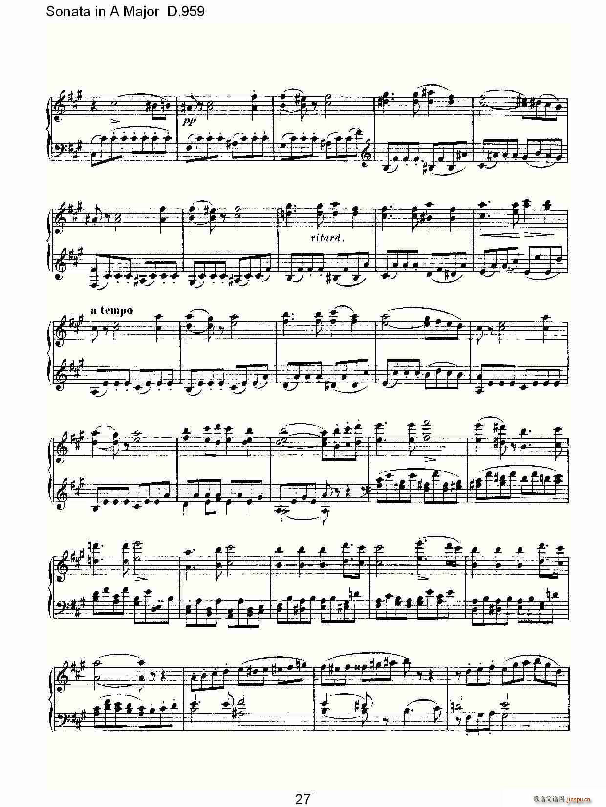 Sonata in A Major D.959(ʮ�ּ�����)27