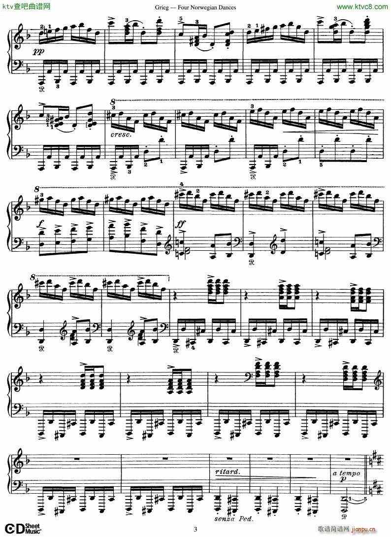 Grieg Four Norwegian Dances(����V)3
