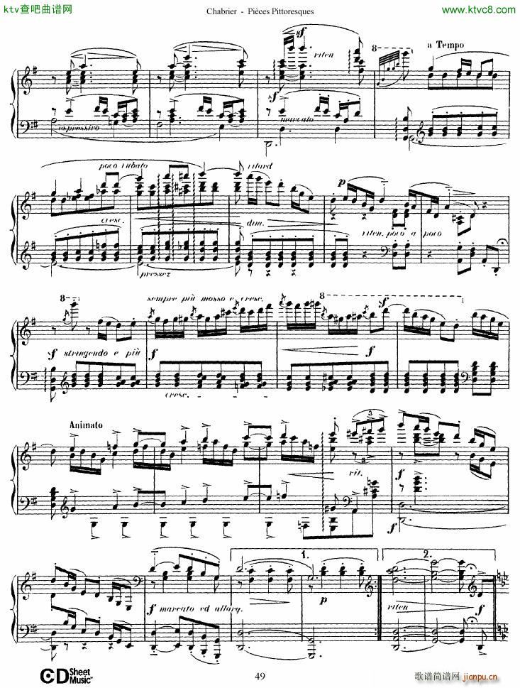 Chabrier Pi��ces Pittoresques 7 10(����V)20