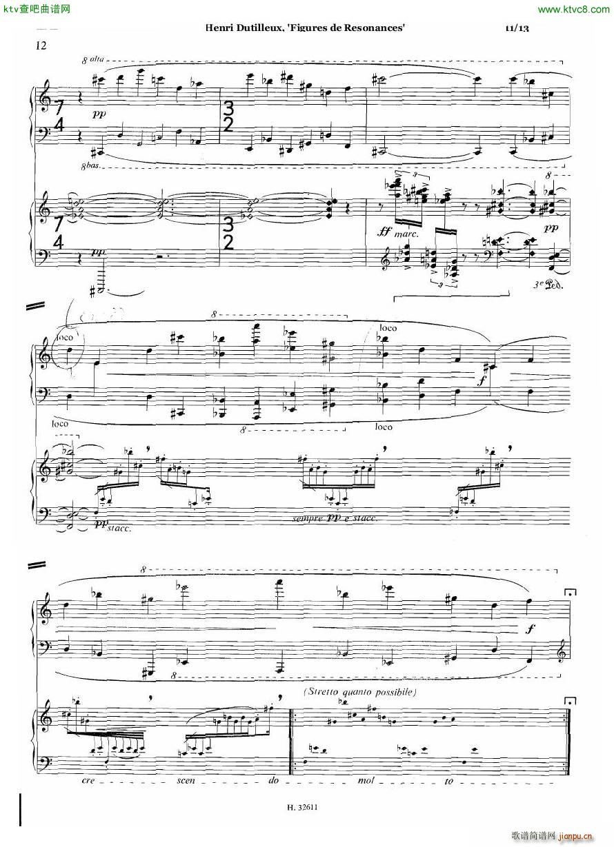 Dutilleux Figures de R��sonances for Two Pianos(����V)11