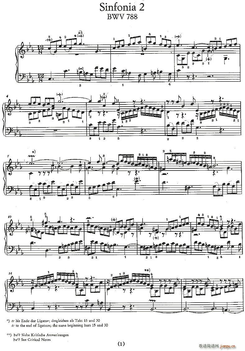 Sinfonia 2 BWV-788(ʮ�ּ�����)1