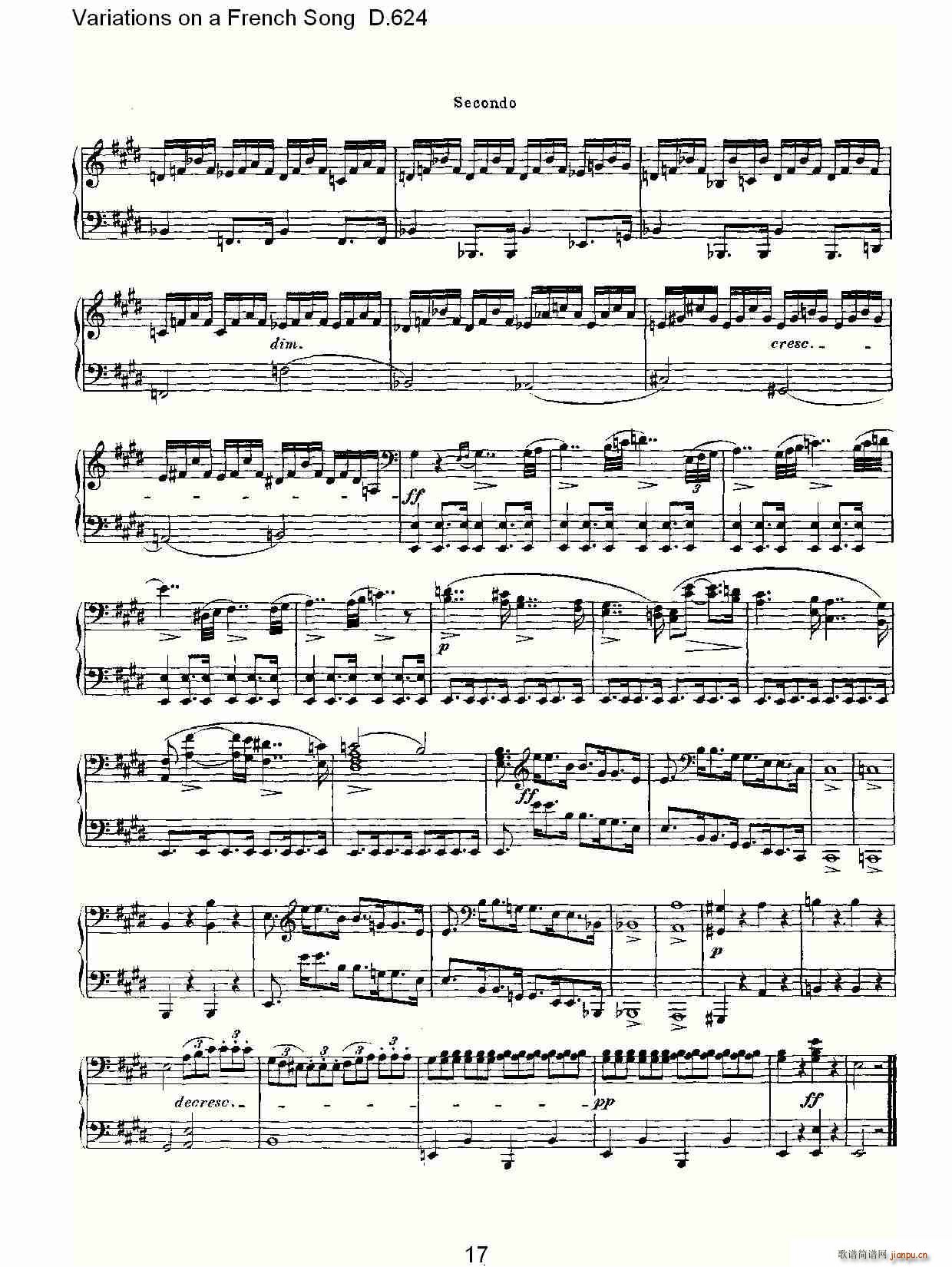 Variations on a French Song D.624(ʮ�ּ�����)17