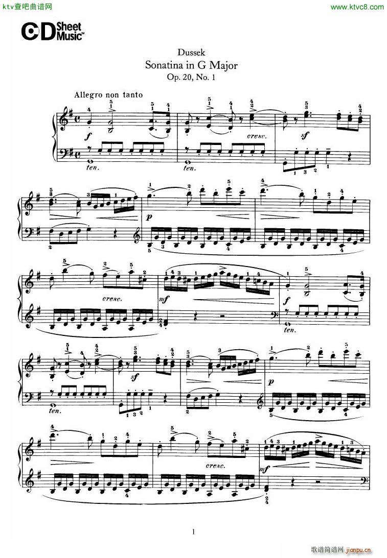 Dussek Sonatina in G Major(����V)1