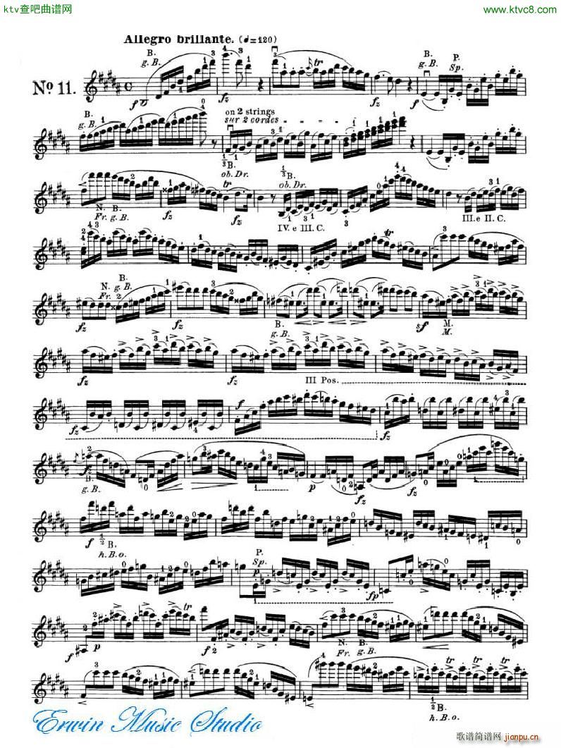 �_�� 24�׾�����Pierre Rode 24 Studi Per violino 09 16(ʮ�ּ�����)5