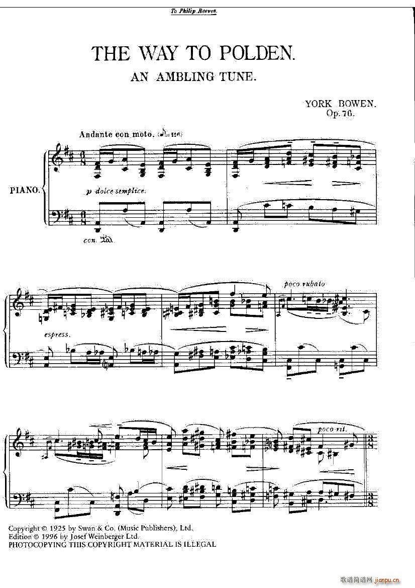 Bowen Op 76 The Way to Polden(����V)3