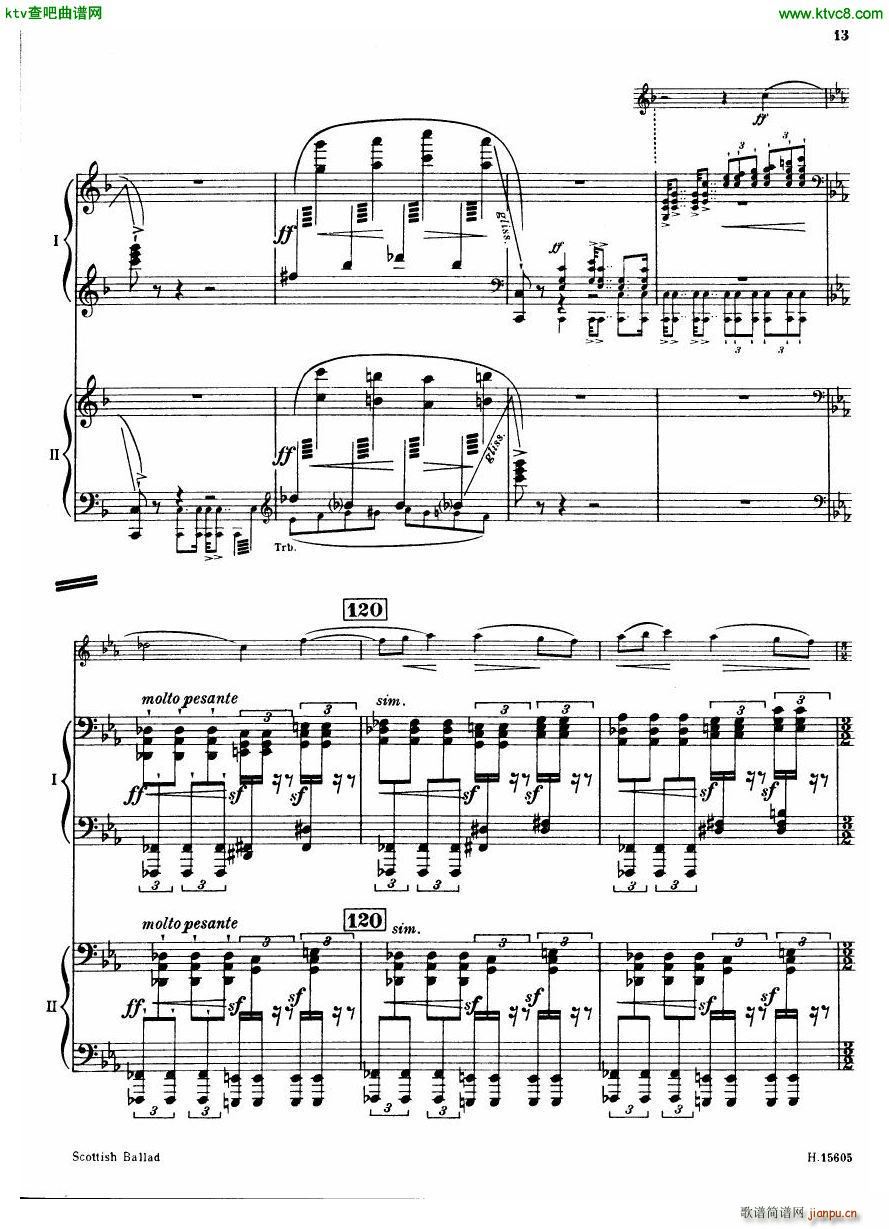 Britten Scottish Ballad op 26 arr for 2 pianos(����V)14