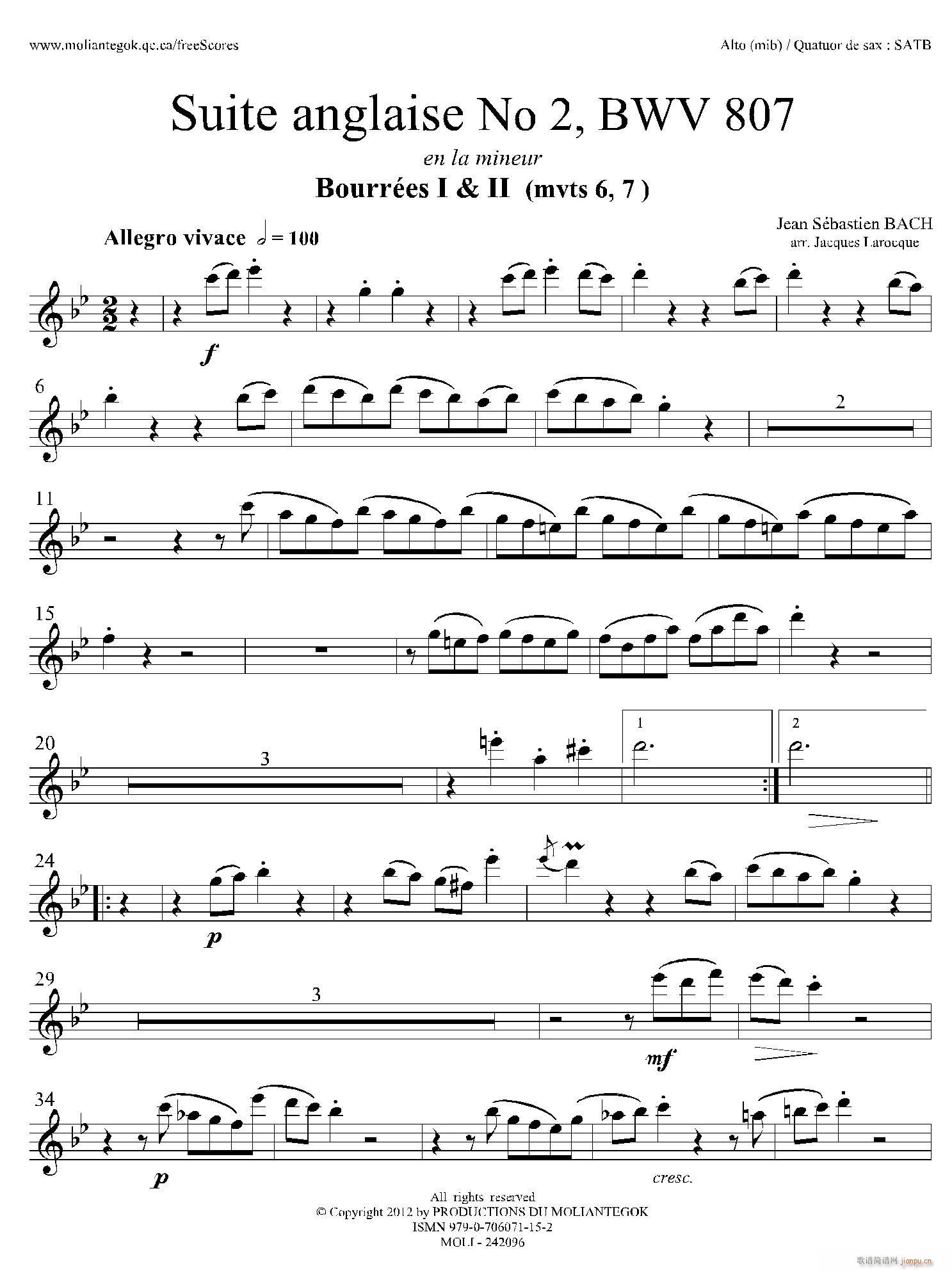 Suite anglaise No 2 BWV 807 �����M��֮�� �������� �����_��˹(ʮ�ּ�����)1