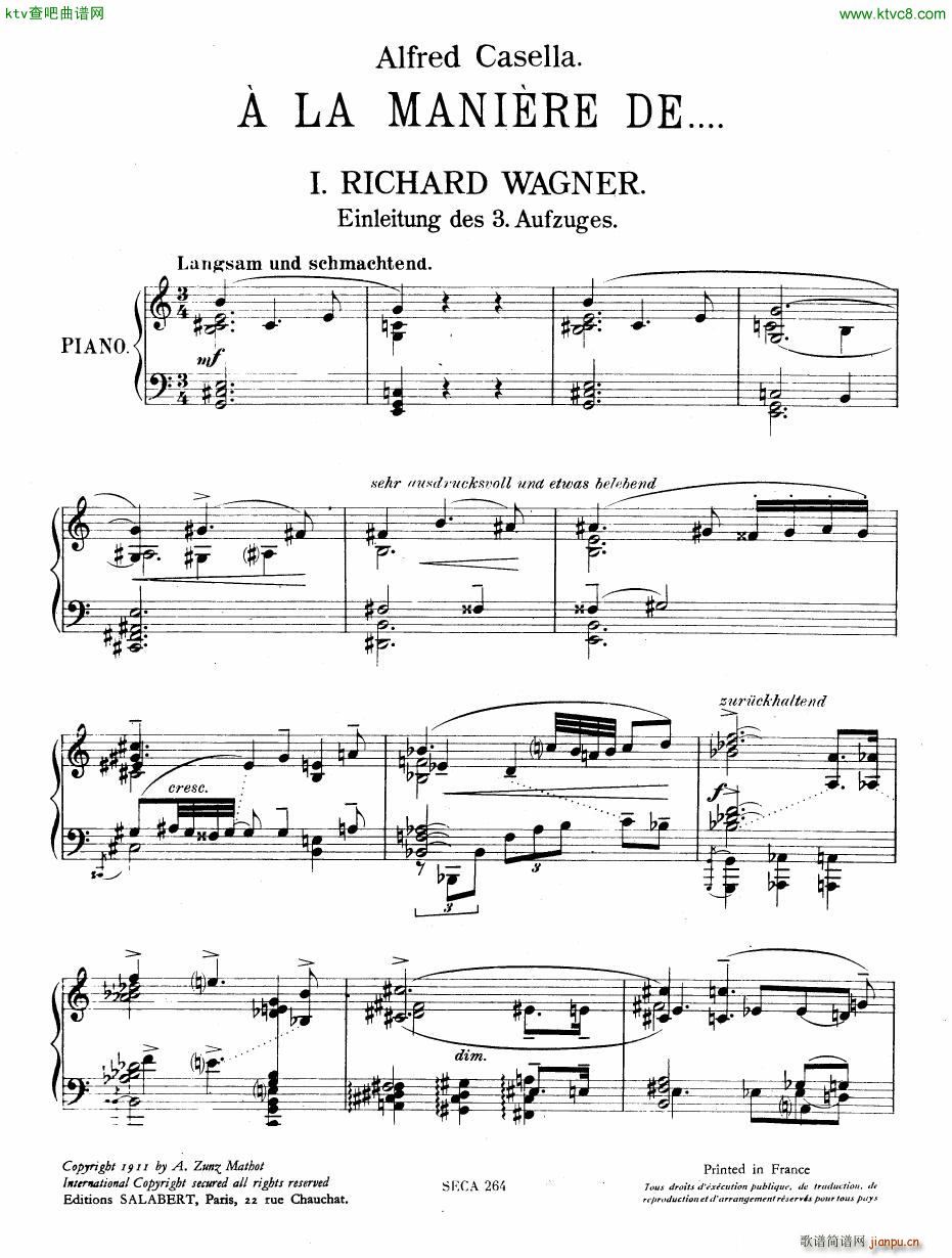Casella �� La Mani��re de Richard Wagner piano(����V)1