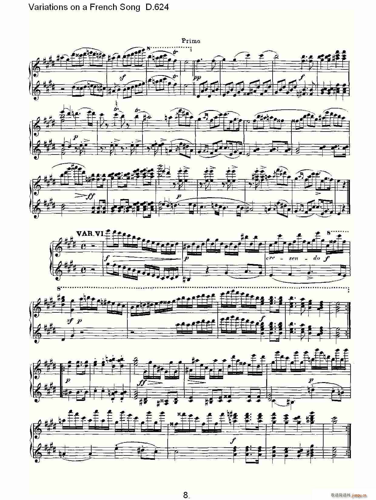 Variations on a French Song D.624(ʮ�ּ�����)8