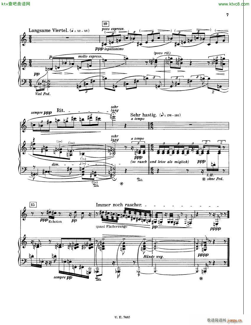 Berg op5 Vier St��cke f��r kl klavier(����V)8