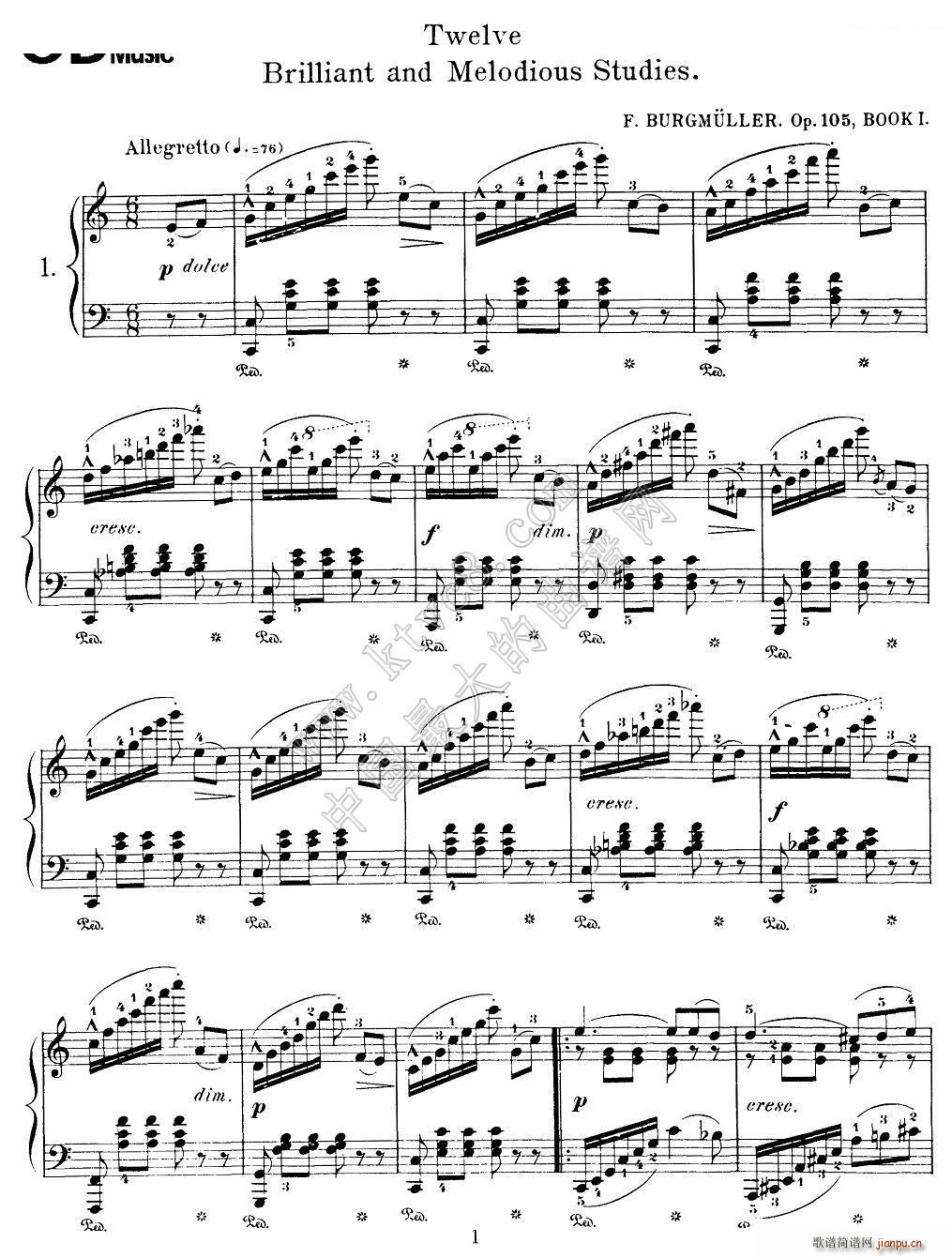 Burgmuller 12 Brillian and Melodious Studies 1(����V)1