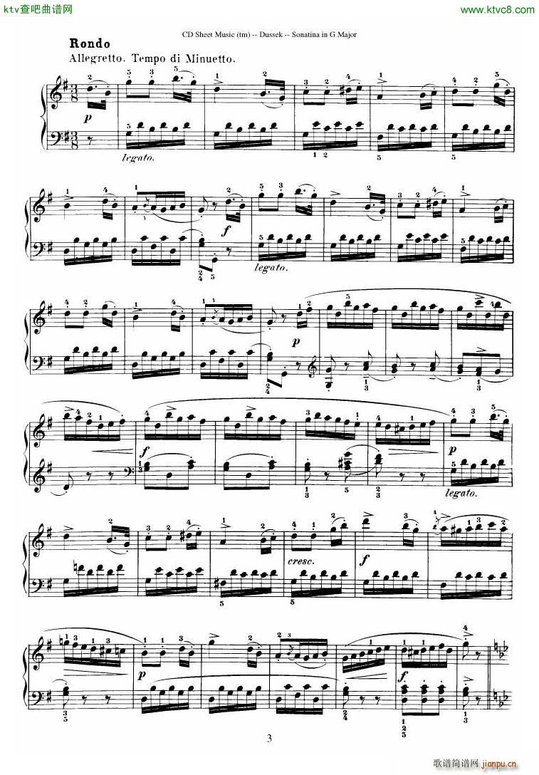Dussek Sonatina in G Major(����V)3
