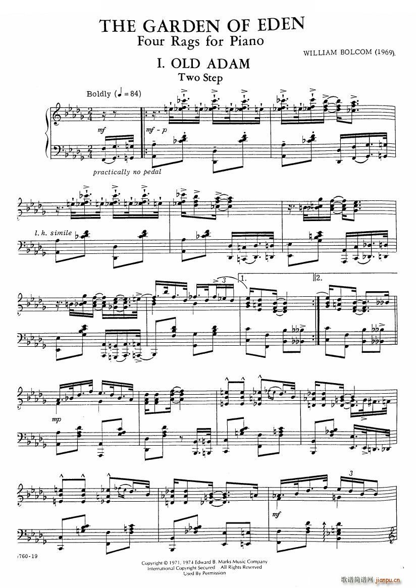 Garden of Eden 4 Rags for Piano(����V)3