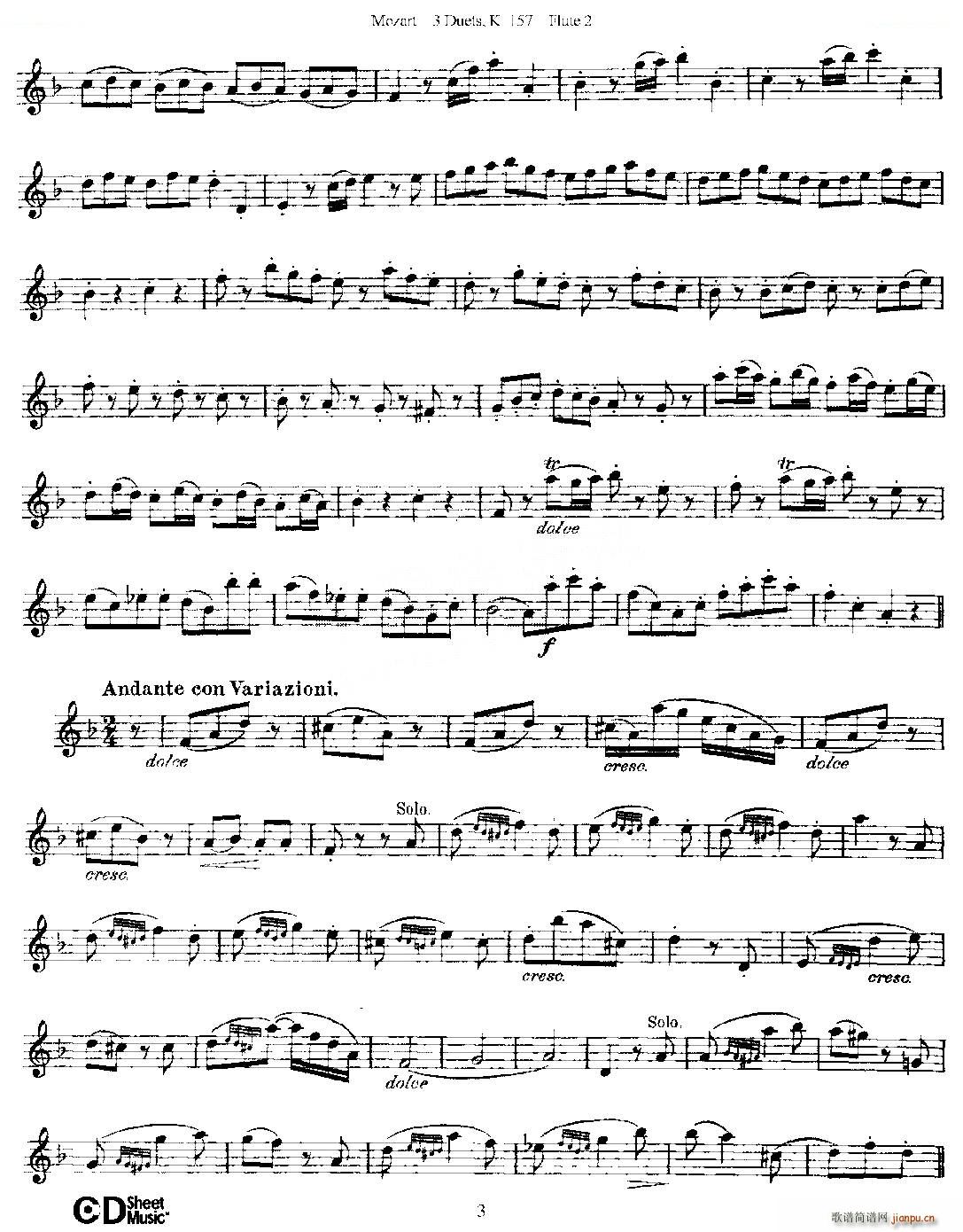 3 Duets K 157 ֮�ڶ��L(ch��ng)�� ���������� K157̖ �~��(�Ѻ��V)3